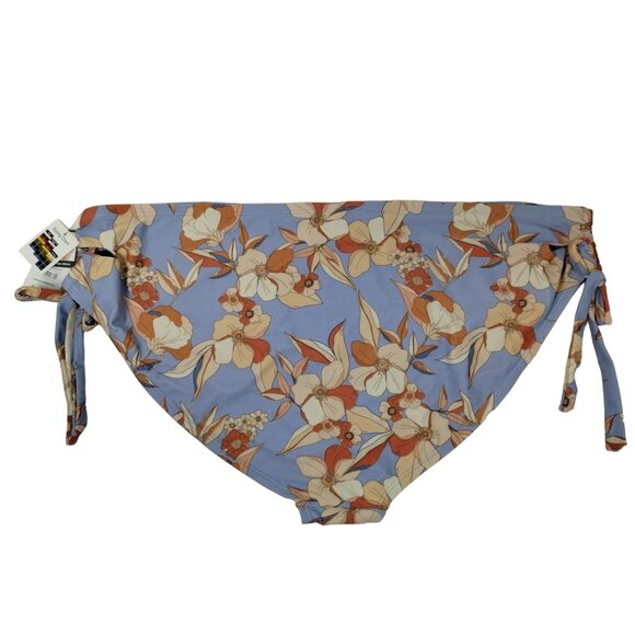 Time and Tru Womens 3XL Dusty Blue Vintage Petal Mid Rise Side Tie Bikini Bottom - Picture 6 of 6